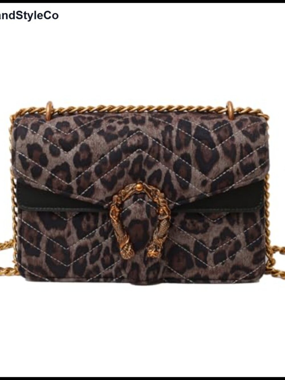 PU Leather Crossbody Bag Snake Print Clutch Chain Shoulder Evening Handbag